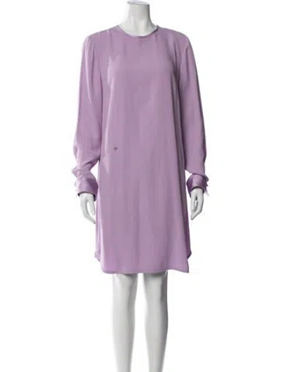 Pre-owned St John Crew Neck Mini Dress W/ Tags In Purple