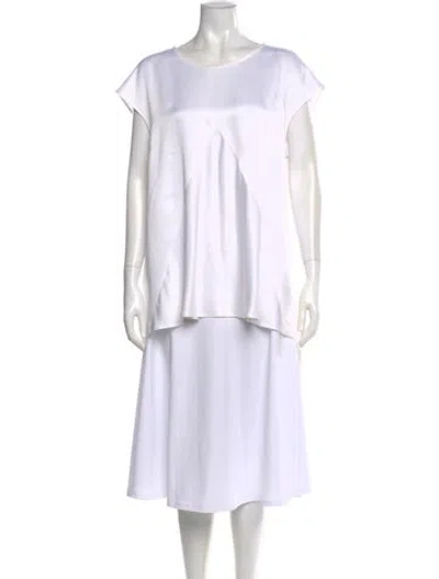 Pre-owned St John Crew Neck Short Sleeve Top In Neutral