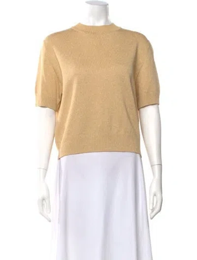 Pre-owned St John Crew Neck Short Sleeve Top In Neutral