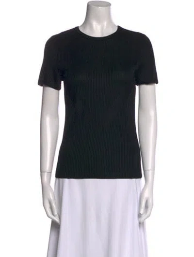 Pre-owned St John Crew Neck Short Sleeve T-shirt In Black