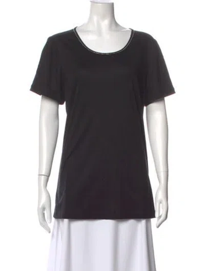 Pre-owned St John Crew Neck Short Sleeve T-shirt In Black