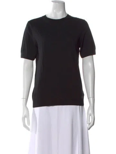 Pre-owned St John Crew Neck Short Sleeve T-shirt In Black
