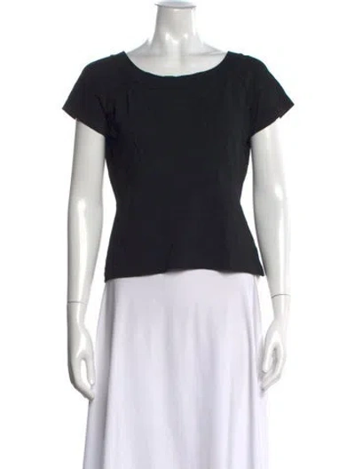 Pre-owned St John Crew Neck Short Sleeve T-shirt In Black