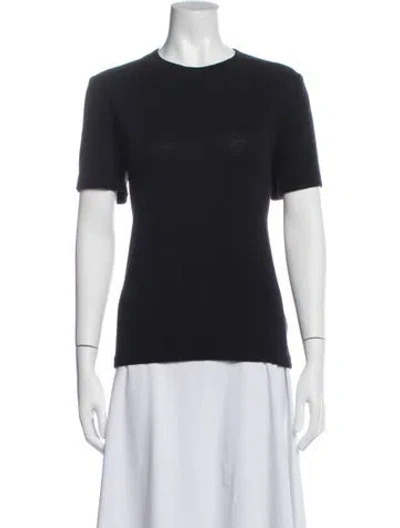 Pre-owned St John Crew Neck Short Sleeve T-shirt In Black