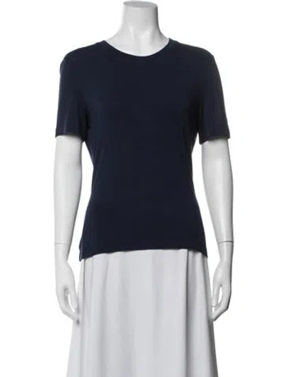 Pre-owned St John Crew Neck Short Sleeve T-shirt In Blue