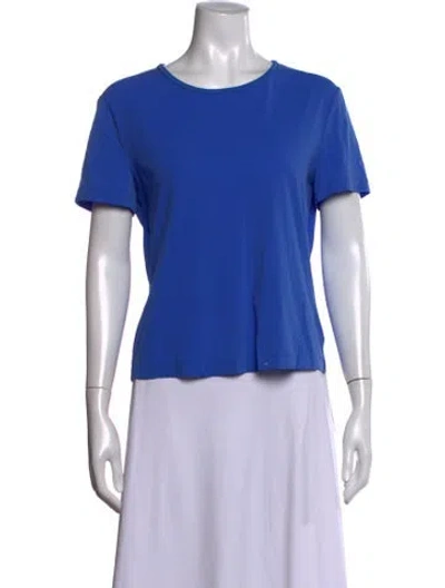 Pre-owned St John Crew Neck Short Sleeve T-shirt In Blue