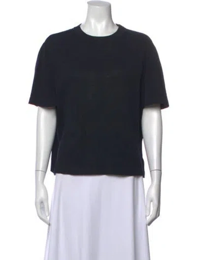 Pre-owned St John Crew Neck Short Sleeve T-shirt In Blue