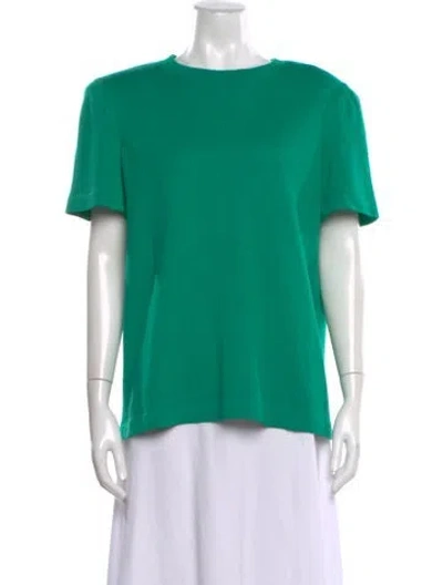 Pre-owned St John Crew Neck Short Sleeve T-shirt In Green