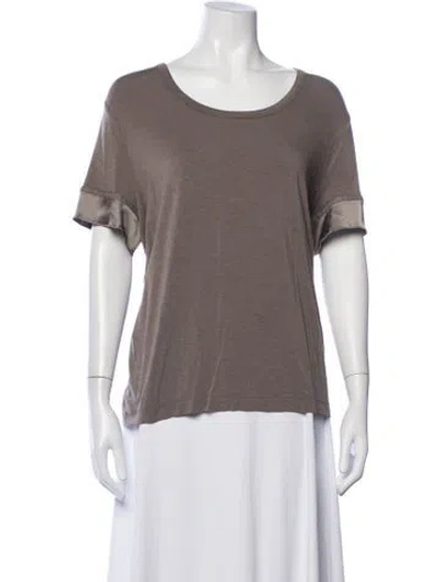 Pre-owned St John Crew Neck Short Sleeve T-shirt In Green