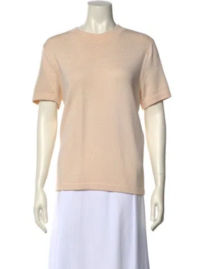 Pre-owned St John Crew Neck Short Sleeve T-shirt In Neutral
