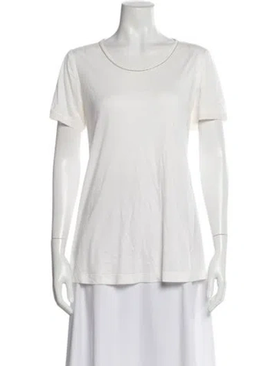 Pre-owned St John Crew Neck Short Sleeve T-shirt In Neutral