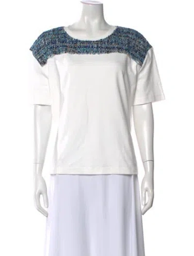 Pre-owned St John Crew Neck Short Sleeve T-shirt In Neutral