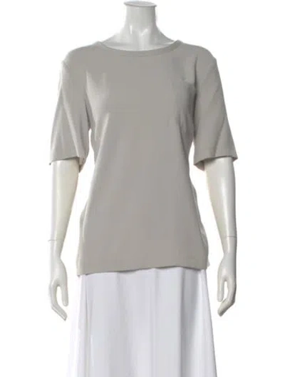 Pre-owned St John Crew Neck Short Sleeve T-shirt In Neutral