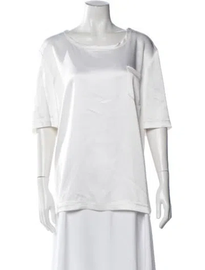 Pre-owned St John Crew Neck Short Sleeve T-shirt In Neutral