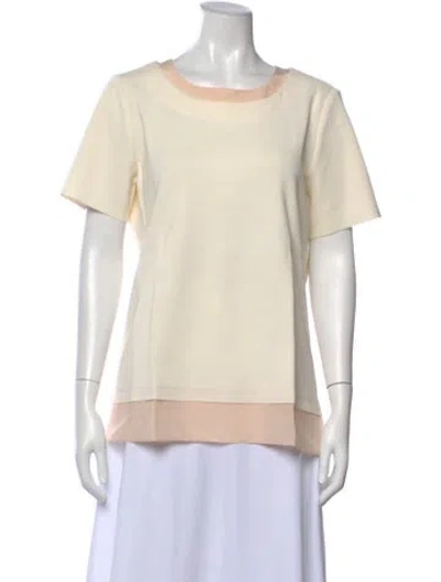 Pre-owned St John Crew Neck Short Sleeve T-shirt In Neutral