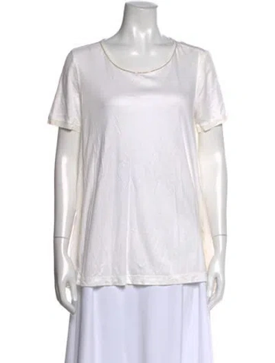 Pre-owned St John Crew Neck Short Sleeve T-shirt In Neutral
