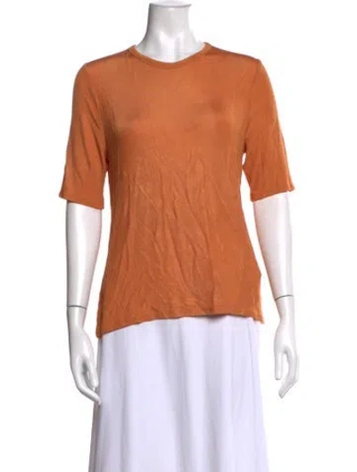 Pre-owned St John Crew Neck Short Sleeve T-shirt In Orange