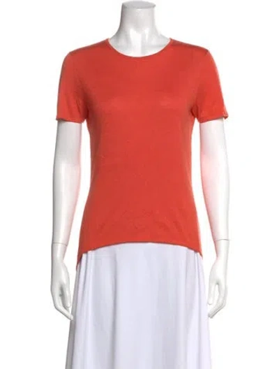 Pre-owned St John Crew Neck Short Sleeve T-shirt In Orange