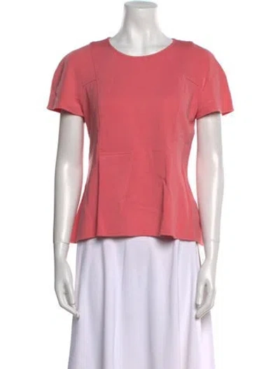 Pre-owned St John Crew Neck Short Sleeve T-shirt In Pink