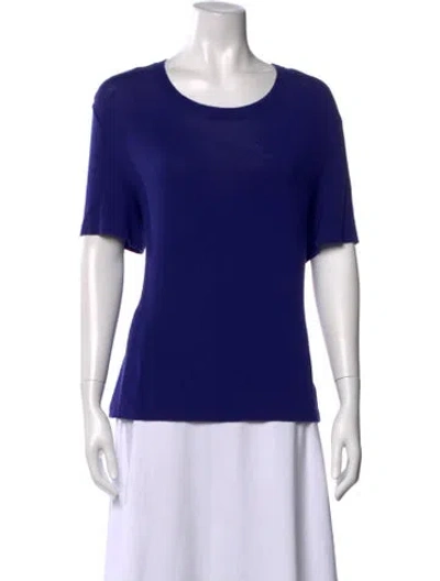 Pre-owned St John Crew Neck Short Sleeve T-shirt In Purple