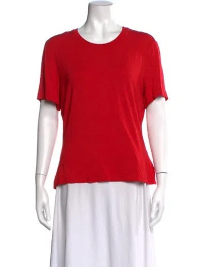 Pre-owned St John Crew Neck Short Sleeve T-shirt In Red