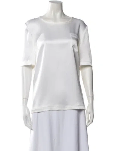 Pre-owned St John Crew Neck Short Sleeve T-shirt In White