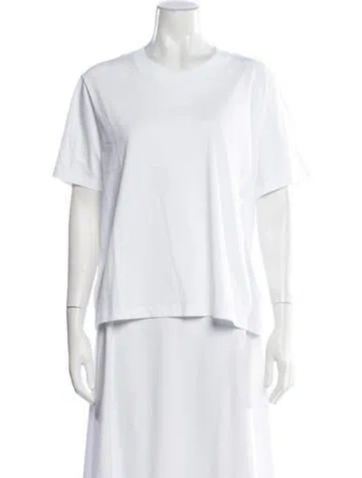 Pre-owned St John Crew Neck Short Sleeve T-shirt In White