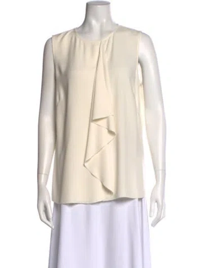 Pre-owned St John Crew Neck Sleeveless Blouse In Neutral