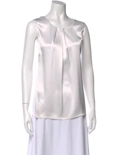 Pre-owned St John Crew Neck Sleeveless Blouse In Neutral