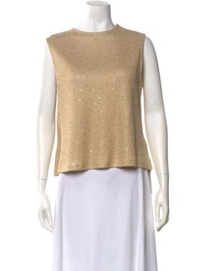 Pre-owned St John Crew Neck Sleeveless Top