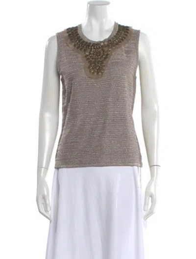 Pre-owned St John Crew Neck Sleeveless Top