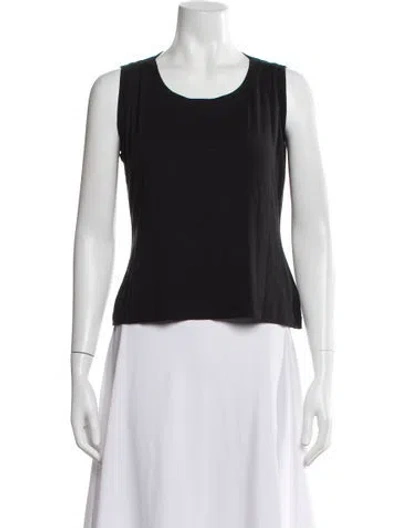 Pre-owned St John Crew Neck Sleeveless Top In Black