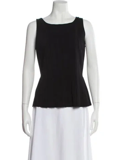 Pre-owned St John Crew Neck Sleeveless Top In Gray
