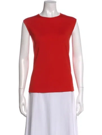 Pre-owned St John Crew Neck Sleeveless Top In Multi