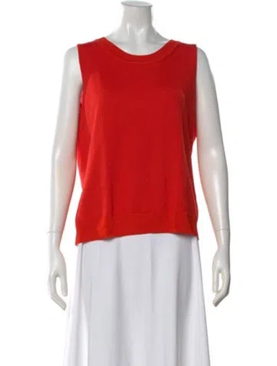 Pre-owned St John Crew Neck Sleeveless Top In Multi