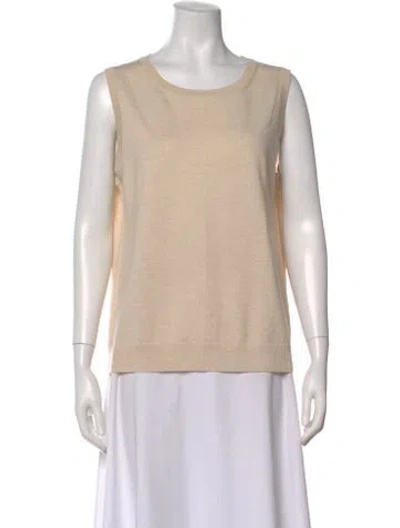 Pre-owned St John Crew Neck Sleeveless Top In Neutral