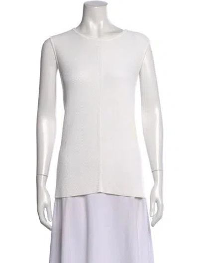 Pre-owned St John Crew Neck Sleeveless Top In Neutral