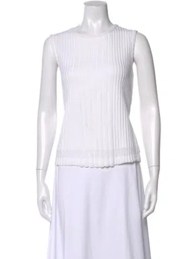 Pre-owned St John Crew Neck Sleeveless Top In Neutral