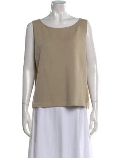 Pre-owned St John Crew Neck Sleeveless Top In Neutral