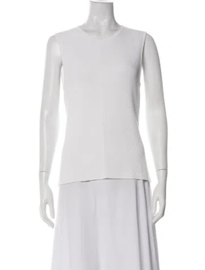 Pre-owned St John Crew Neck Sleeveless Top In Neutral