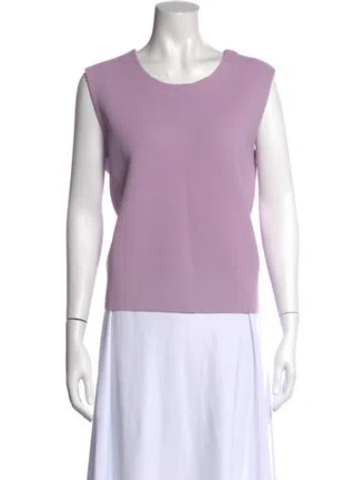 Pre-owned St John Crew Neck Sleeveless Top In Purple