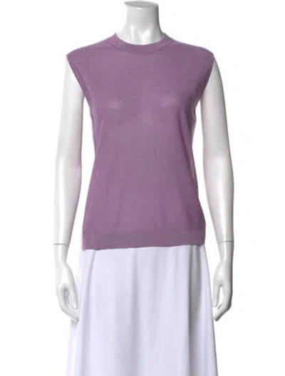 Pre-owned St John Crew Neck Sleeveless Top In Purple
