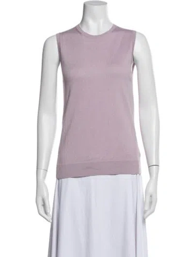 Pre-owned St John Crew Neck Sleeveless Top In Purple