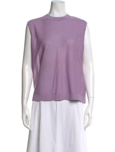 Pre-owned St John Crew Neck Sleeveless Top W/ Tags In Purple