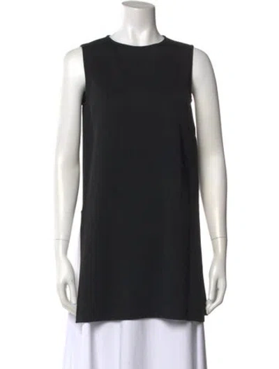 Pre-owned St John Crew Neck Sleeveless Tunic In Blue