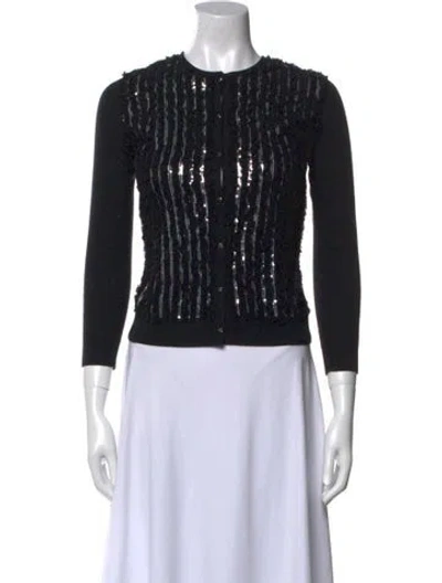 Pre-owned St John Crew Neck Sweater In Black