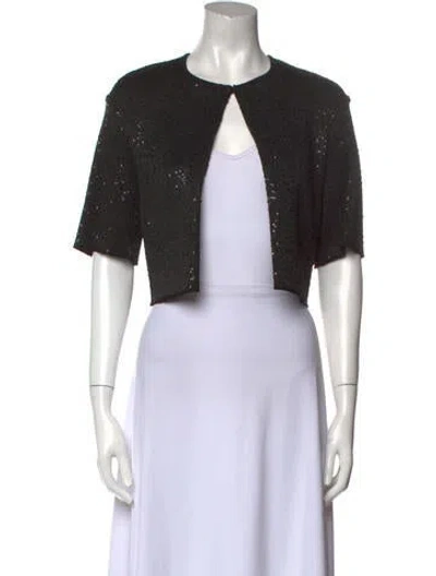 Pre-owned St John Crew Neck Sweater In Black