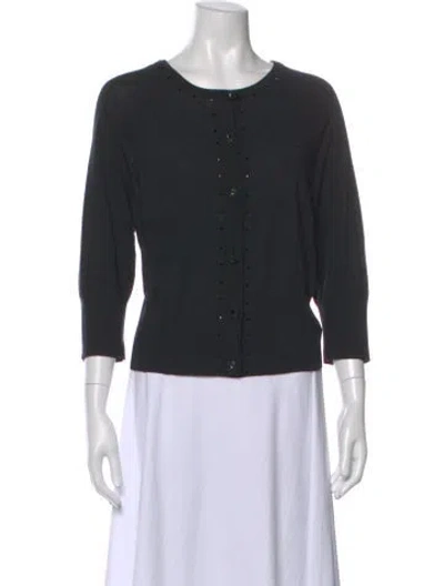 Pre-owned St John Crew Neck Sweater In Black