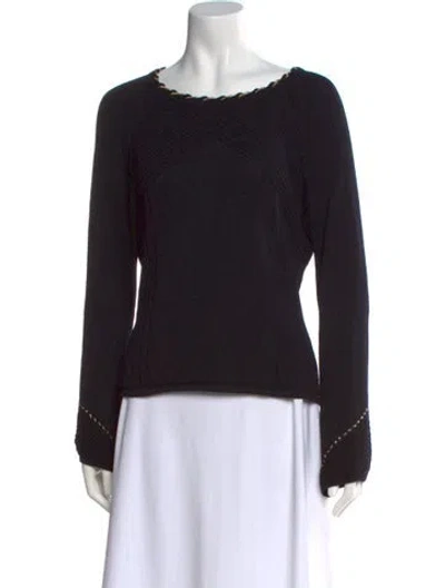Pre-owned St John Crew Neck Sweater In Black