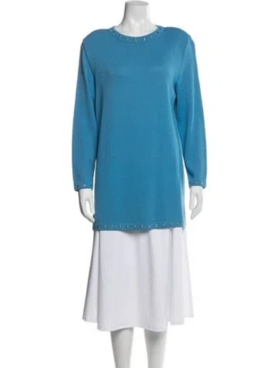 Pre-owned St John Crew Neck Sweater In Blue